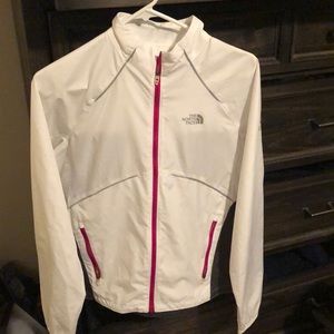 White Northface wind breaker